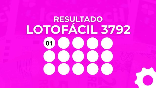 Resultado Lotofácil 3792: confira os números sorteados
